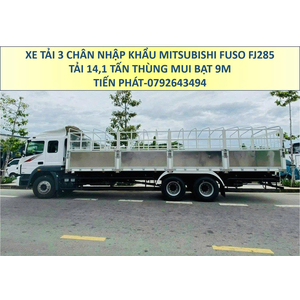Xe Tải 3 Chân Tải 15 Tấn Mitsubishi FUSO FJ285 Thùng Mui Bạt 9 Mét Mới Nhất