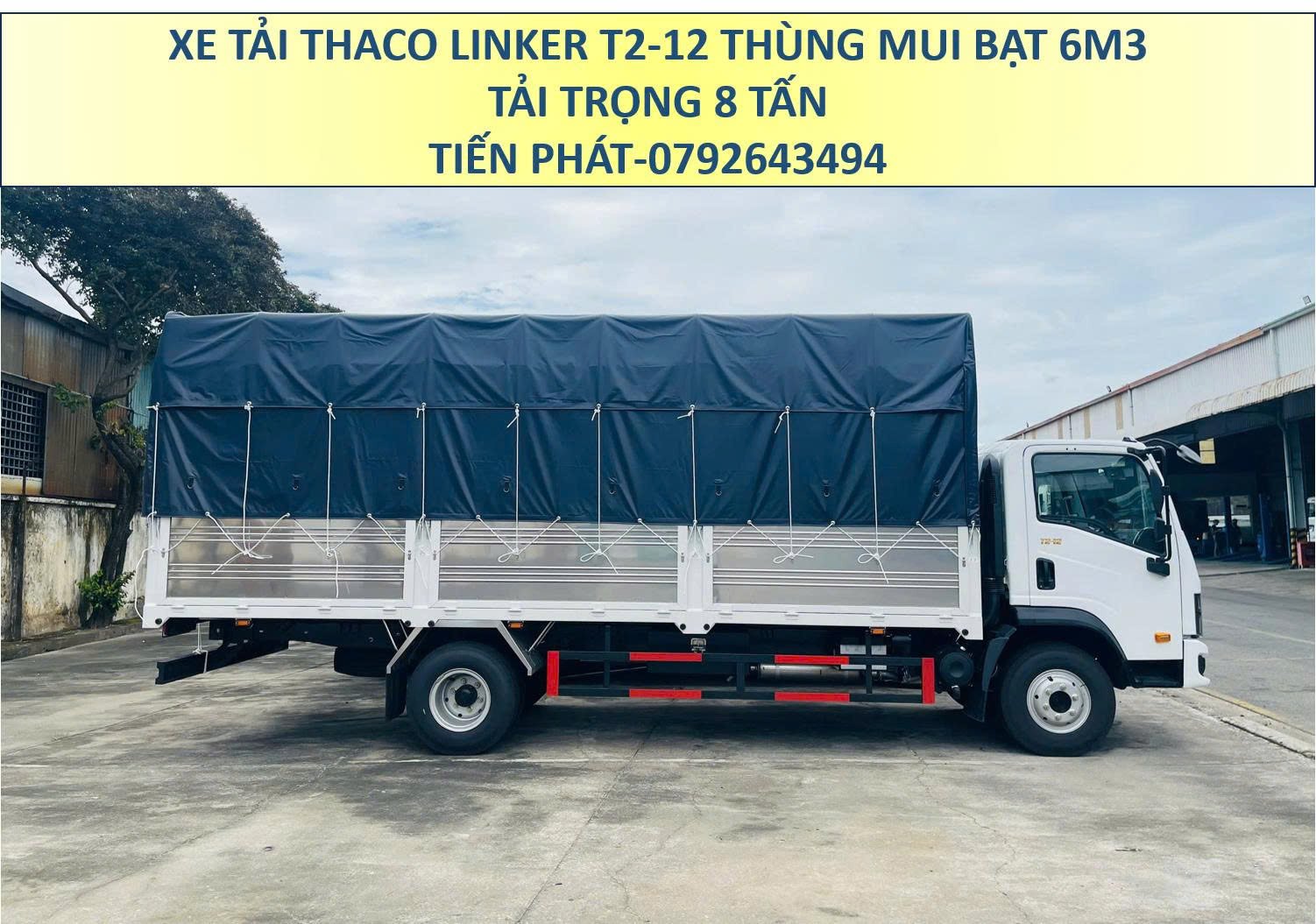 Xe Tải 8 Tấn Thùng Mui Bạt 6m3 Thaco Linker T2-12 Thùng Cao Mới Nhất