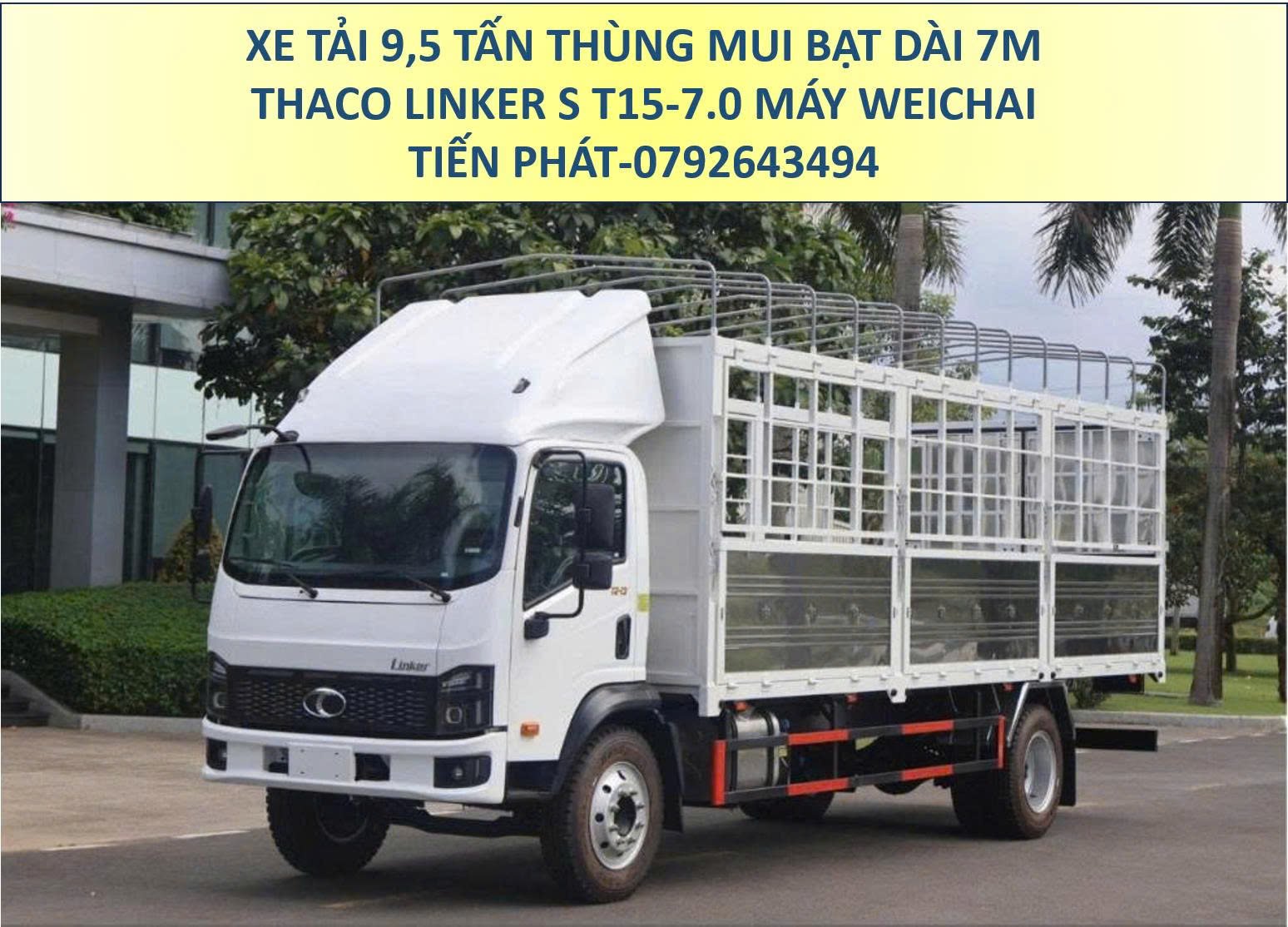 Xe Tải 9,5 Tấn Thùng Mui Bạt 7m Thaco Linker S T15-7.0 Mới Nhất
