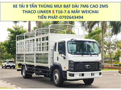 Xe Tải 9 Tấn Thùng Mui Bạt 7m6 Cao 2m5 Thaco Linker S T16-7.6 Mới Nhất