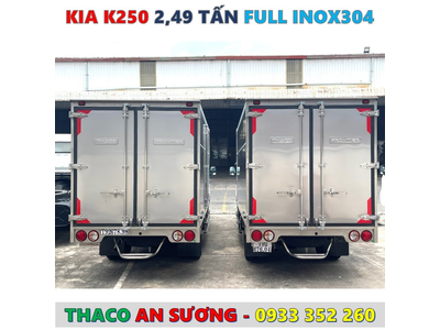 GIÁ XE TẢI KIA LĂN BÁNH BAO NHIÊU? KIA K250 FULL INOX 304 CỰC ĐẸP