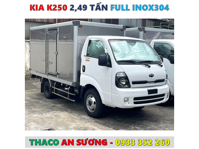 GIÁ XE TẢI KIA LĂN BÁNH BAO NHIÊU? KIA K250 FULL INOX 304 CỰC ĐẸP