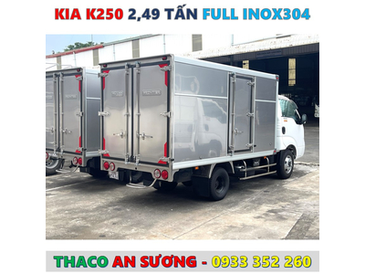 GIÁ XE TẢI KIA LĂN BÁNH BAO NHIÊU? KIA K250 FULL INOX 304 CỰC ĐẸP