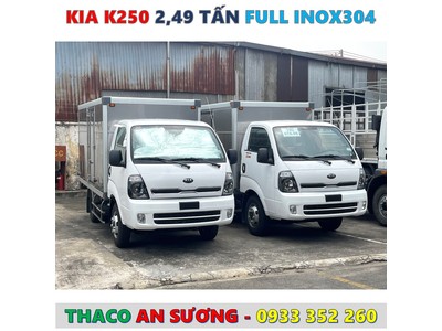 GIÁ XE TẢI KIA LĂN BÁNH BAO NHIÊU? KIA K250 FULL INOX 304 CỰC ĐẸP