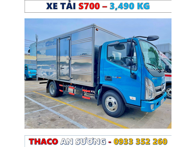 XE TẢI THACO OLLIN S700 THÙNG KÍN TẢI 3,49 TẤN MỚI NHẤT
