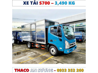 XE TẢI THACO OLLIN S700 THÙNG KÍN TẢI 3,49 TẤN MỚI NHẤT