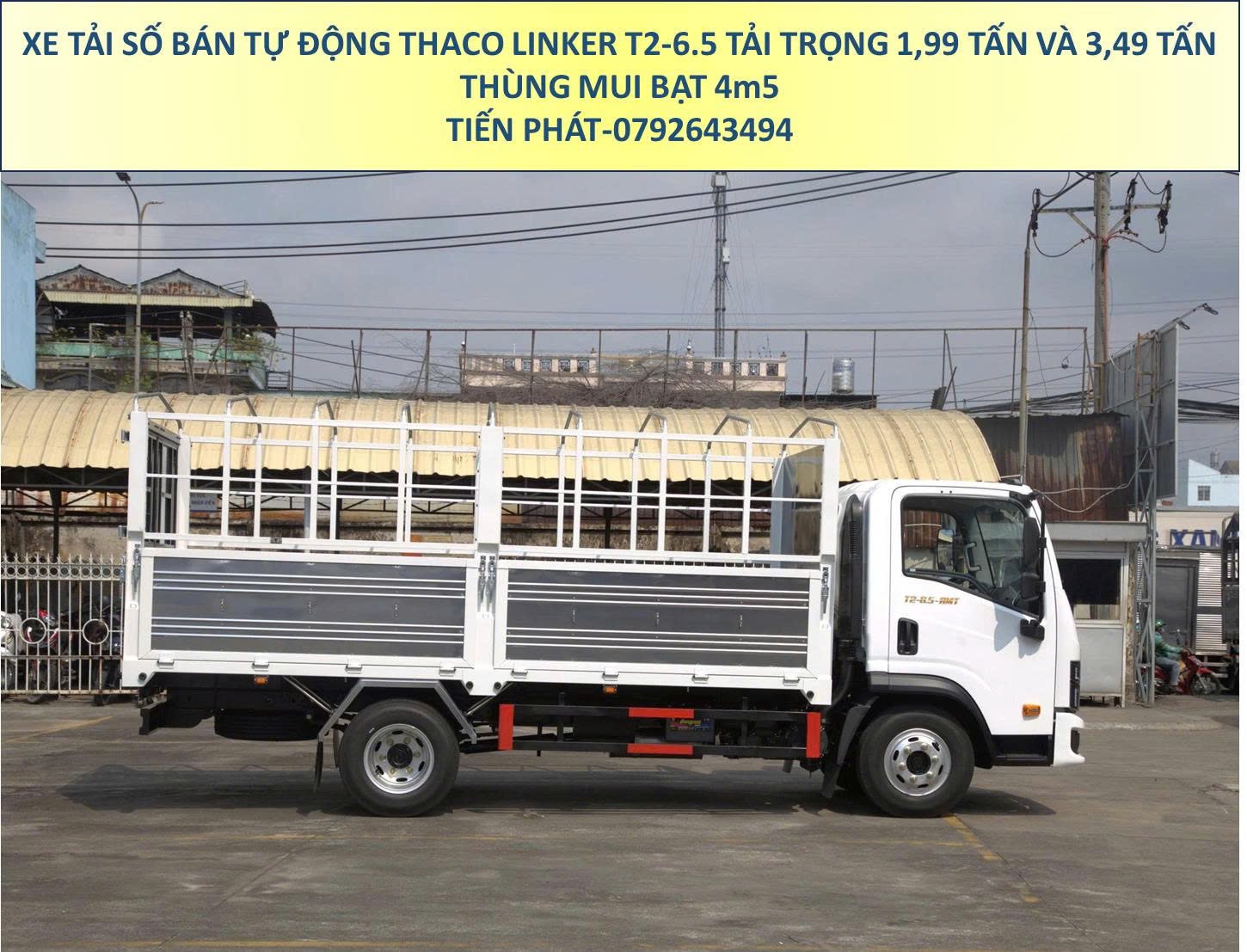 Xe Tải Số Bán Tự Động THACO LINKER T2-6.5 Thùng Mui Bạt Tải 2 Tấn và 3,5 Tấn