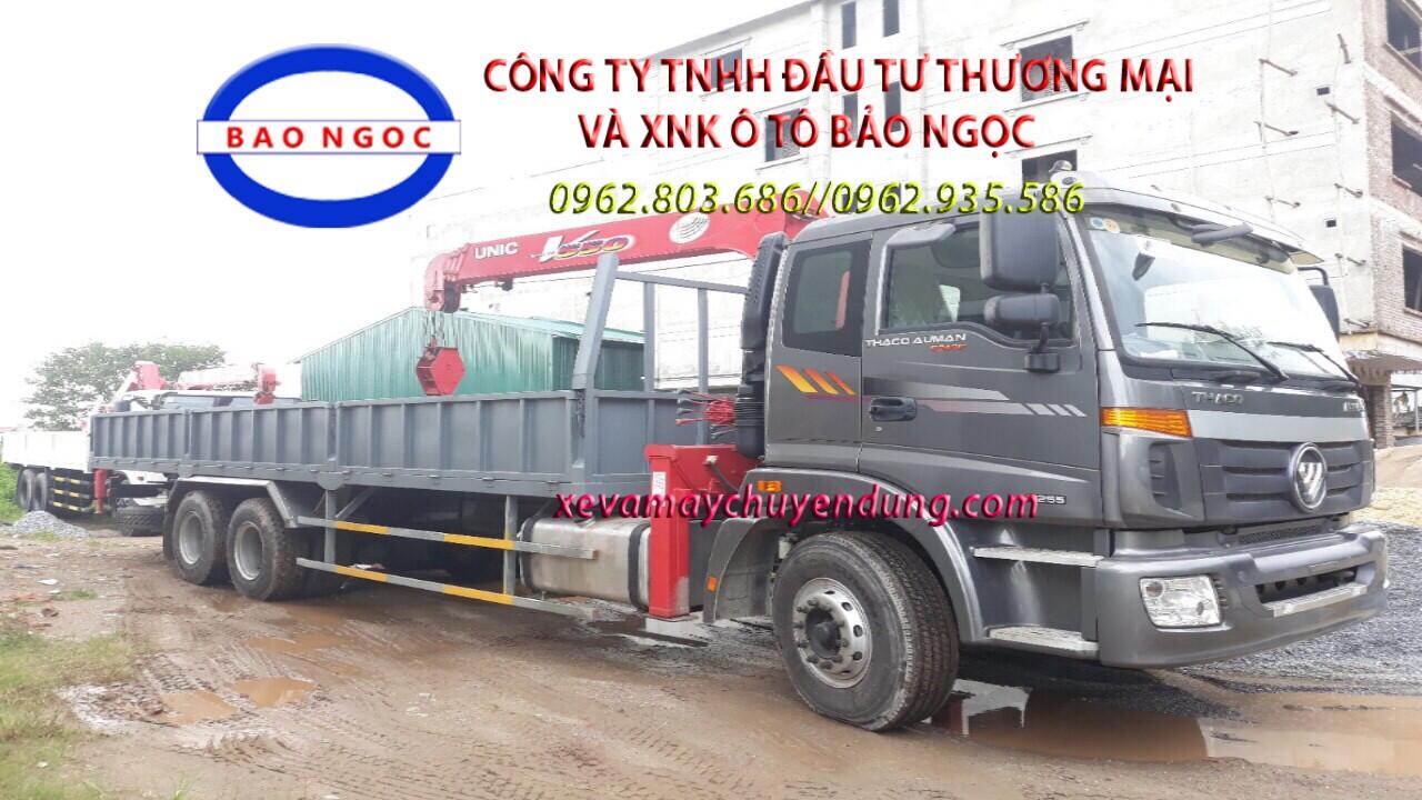 Xe tải thaco auman 3 chân gắn cẩu unic URV 554