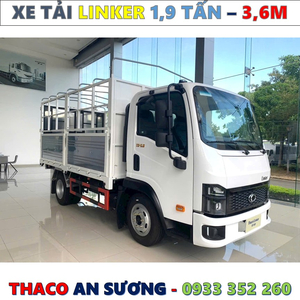 XE TẢI THACO LINKER 1,9 TẤN THÙNG BẠT 3,6 MÉT MỚI NHẤT
