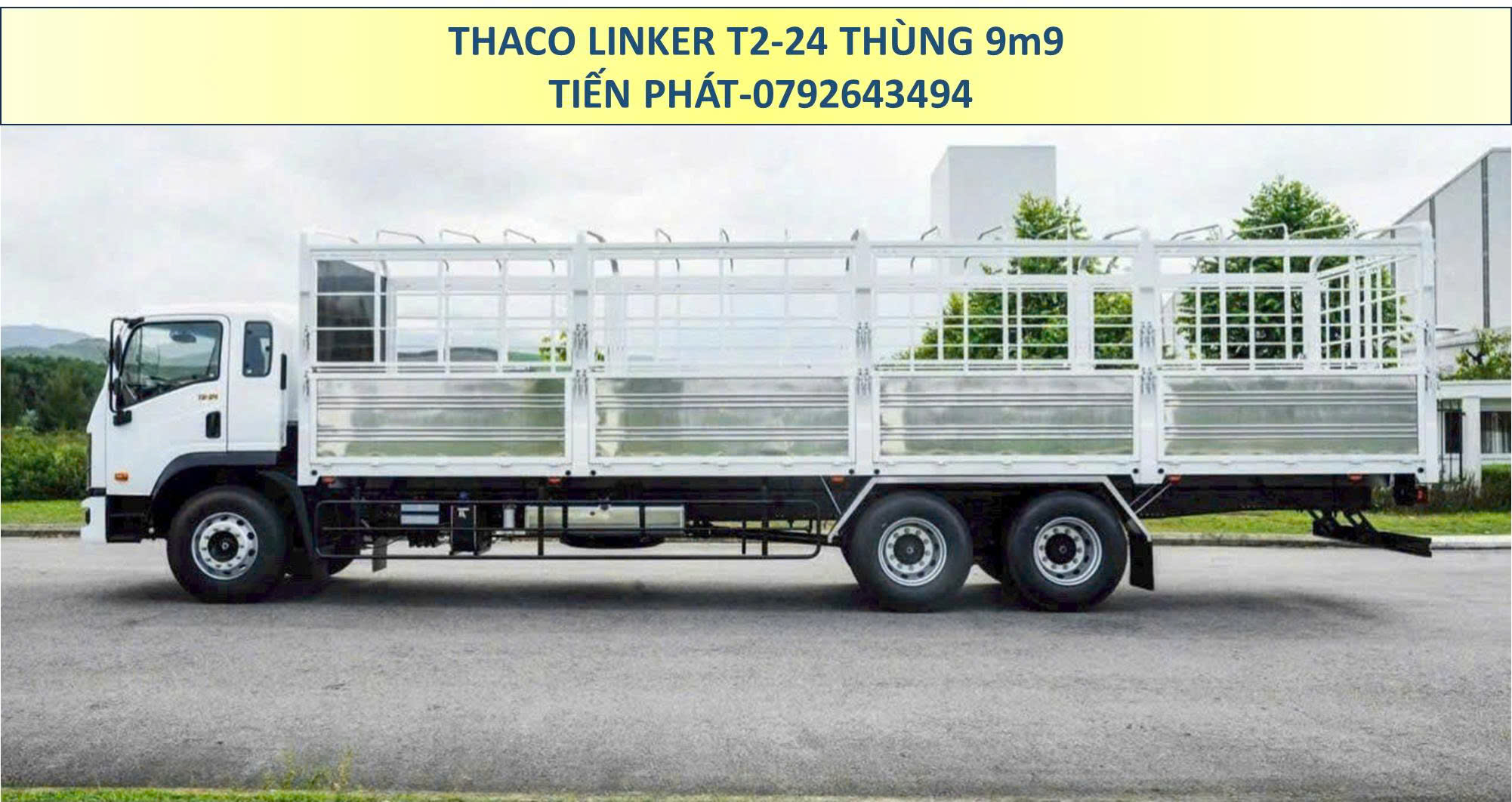 Xe Tải 3 Chân Thùng 9m9 Tải trọng 15 Tấn THACO LINKER T2-24 Mui Bạt
