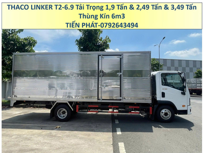 Xe Tải Thaco Linker T2-6.9 Thùng Kín dài 6m3 tải 1,9 Tấn và 2,5 Tấn và 3,5 Tấn Mới Nhất
