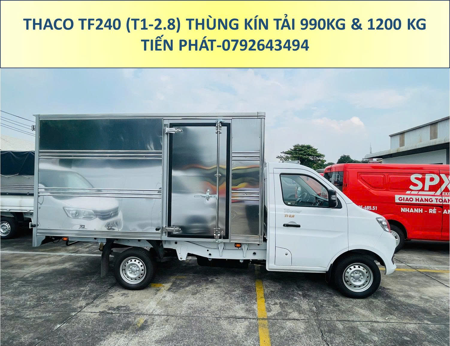 Xe Tải Thaco Thùng Kín Dài 3m25 TF240 (T1-2.8) Tải Trọng 990Kg Và 1,2 Tấn