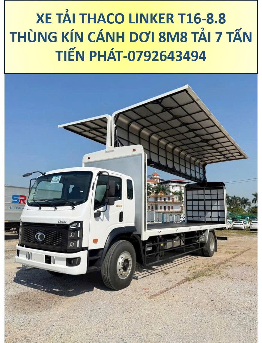 Xe Tải Thùng Cánh Dơi 8m8 Tải 7 Tấn Thaco Linker T16-8.8 Mới Nhất
