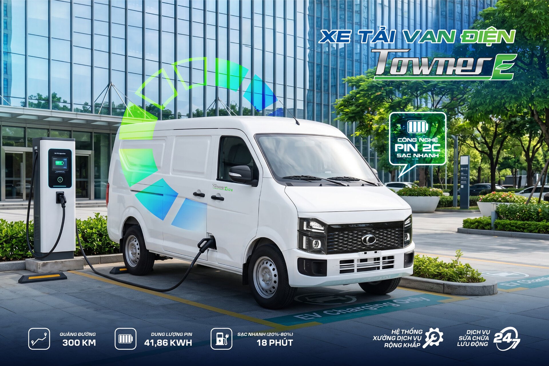 XE TẢI VAN ĐIỆN THACO TOWNER E TẠI THANH HÓA – SẠC NHANH, TỐI ƯU HIỆU QUẢ VẬN TẢI