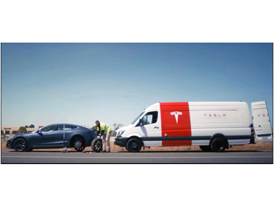 Xe Tesla không phân biệt được bức tường giả