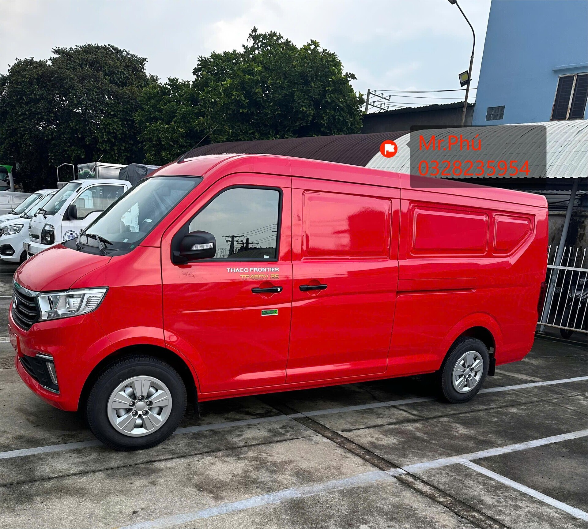 Xe VAN TF480V2S SƠN MÀU ĐỎ THÙNG DÀI 2m9 ĐỜI MỚI NHẤT