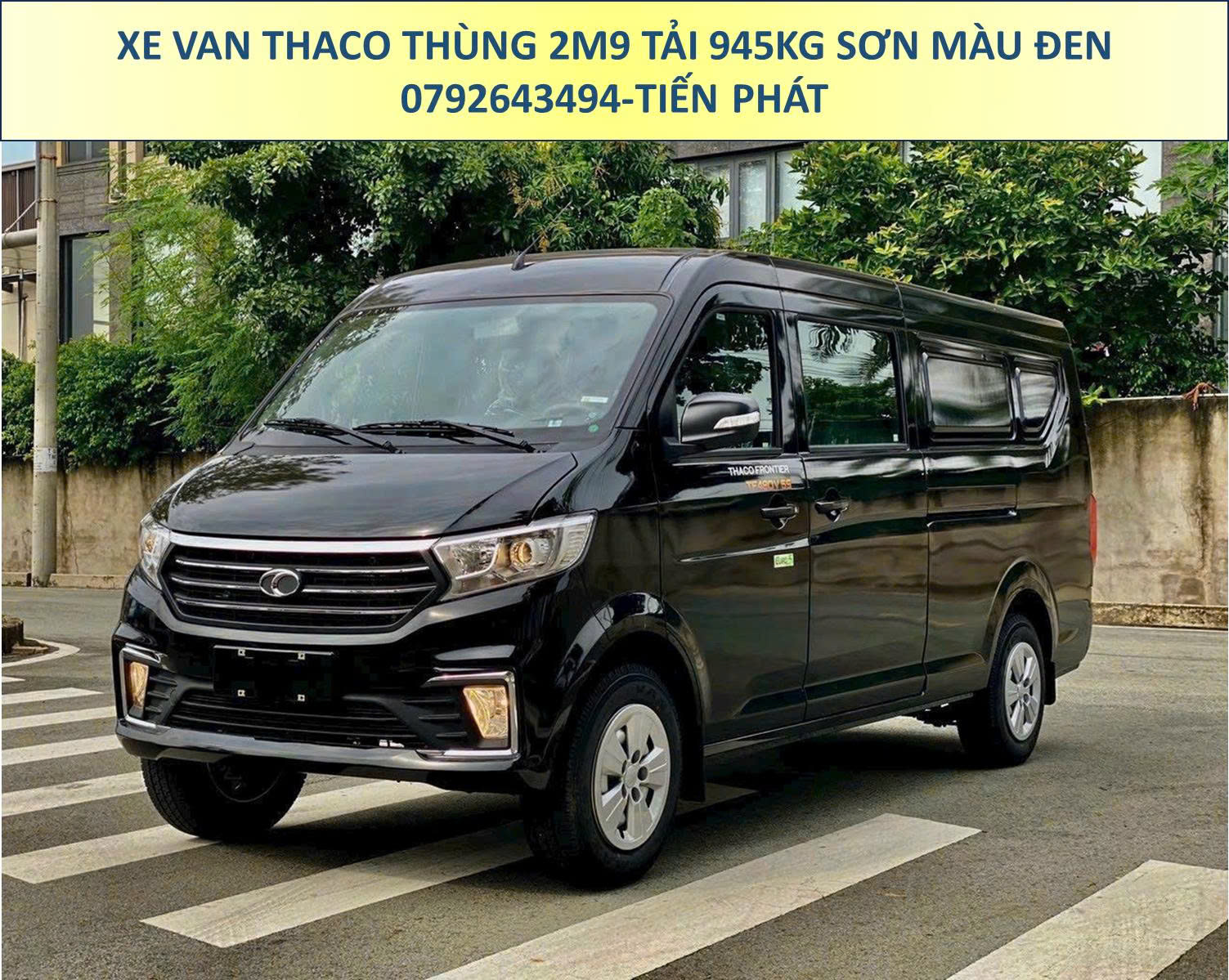 Xe Van Thaco Thùng 2m9 Tải 945Kg Sơn Màu Đen Chạy 24/24 TP.HCM