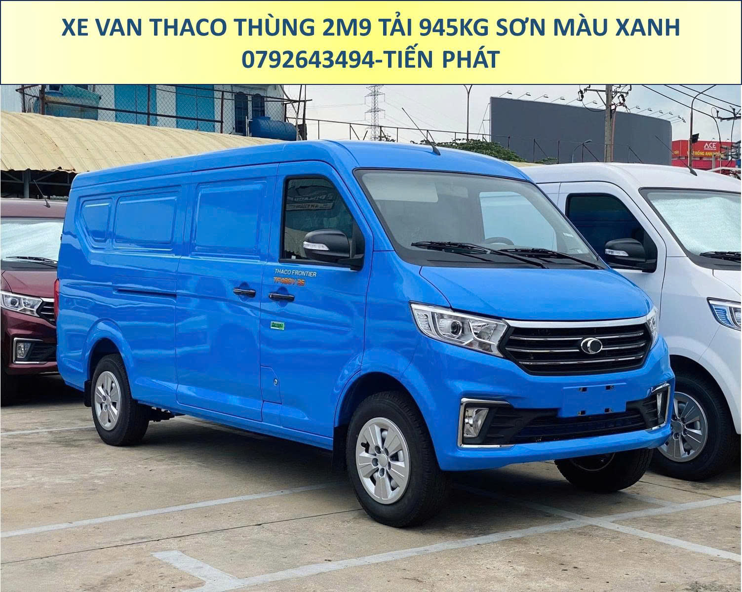 Xe Van Thaco Thùng 2m9 Tải 945Kg Sơn Màu Xanh Chạy 24/24 TP.HCM