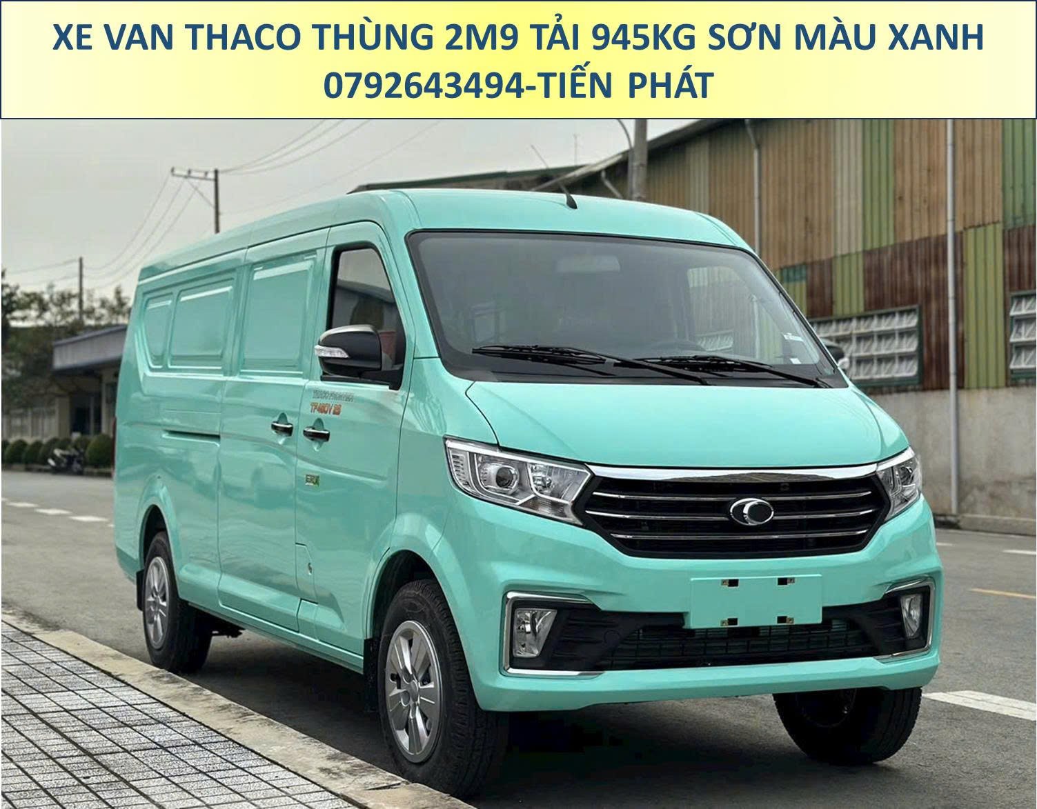 Xe Van Thaco Thùng 2m9 Tải 945Kg Sơn Màu Xanh Ngọc Chạy 24/24 TP.HCM