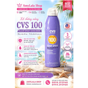 Xịt chống nắng CVS Clear Spray Sunscreen SPF100 dưỡng ẩm da - 0858193968 - 0944193968 - amylalashop.com -