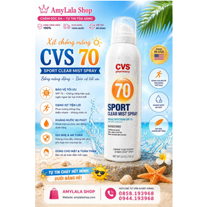 Xịt chống nắng CVS Sport Clear Mist Spray Sunscreen SPF70 142g dưỡng sáng da - 0858193968 - 0944193968 - amylalashop.com -