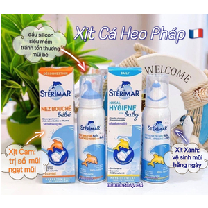Xịt mũi cá heo Sterimar Pháp - Màu Xanh vệ sinh mũi hằng ngày 🇫🇷