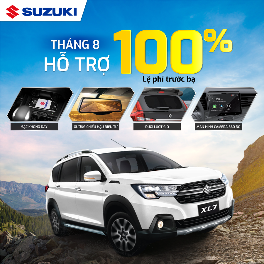 MUA XE DỄ DÀNG VỚI ƯU ĐÃI 100% LỆ PHÍ TRƯỚC BẠ, 0% LÃI SUẤT TRONG 12 THÁNG CÙNG PHIẾU NHIÊN LIỆU 500 LÍT TỪ VIỆT NAM SUZUKI