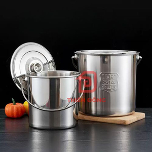 Xô Inox 304 Kích Thước 30x30cm (21 Lít) Cao Cấp, Có Nắp Đậy