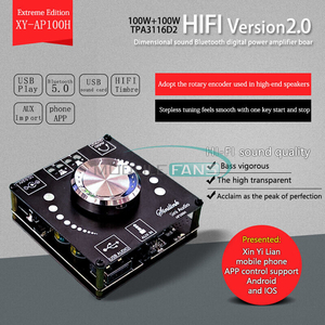 Bộ khuếch đại âm thanh XY-AP100H 100W+100W Dual TPA3116D2 Bluetooth 5.0 Stereo Audio Digital Power