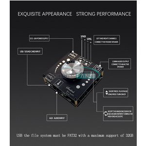 Bộ khuếch đại âm thanh XY-AP100H 100W+100W Dual TPA3116D2 Bluetooth 5.0 Stereo Audio Digital Power