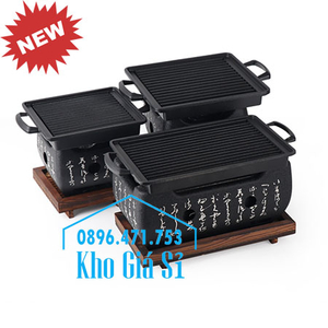 Lò nướng than khay gang chống dính kiểu Nhật Bản