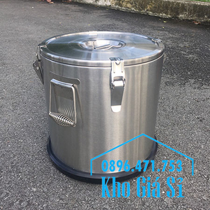 Thùng inox giữ nhiệt 35 lít bằng inox 2 lớp loại cao cấp chuyên đựng thức ăn và vận chuyển nước lèo