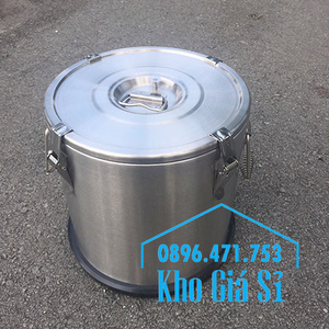 Thùng inox giữ nhiệt 35 lít bằng inox 2 lớp loại cao cấp chuyên đựng thức ăn và vận chuyển nước lèo