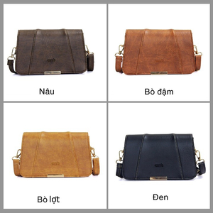 Túi đeo chéo CNT TĐX67 thời trang phong cách vintage BÒ ĐẬM