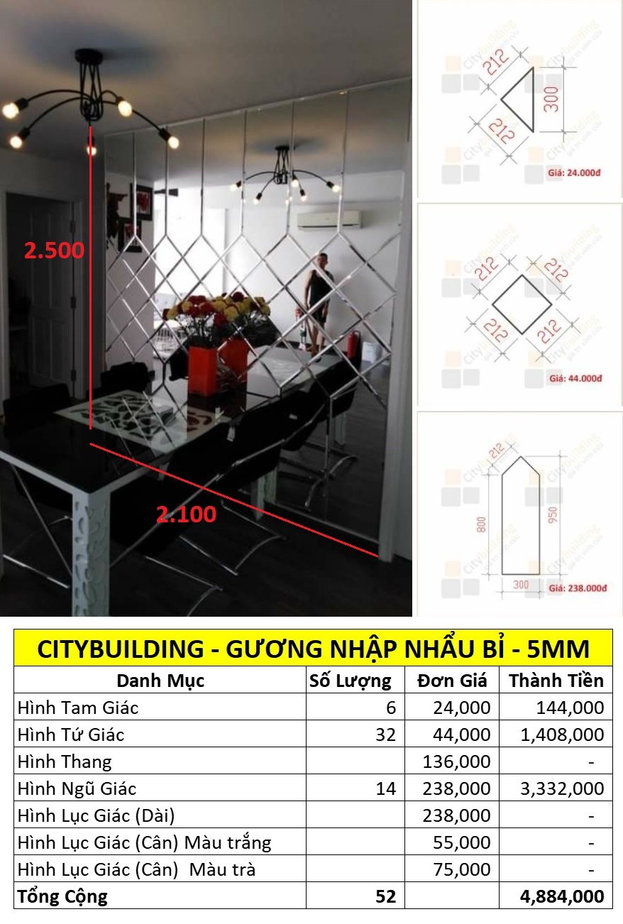 Miếng Gương Dán Tường