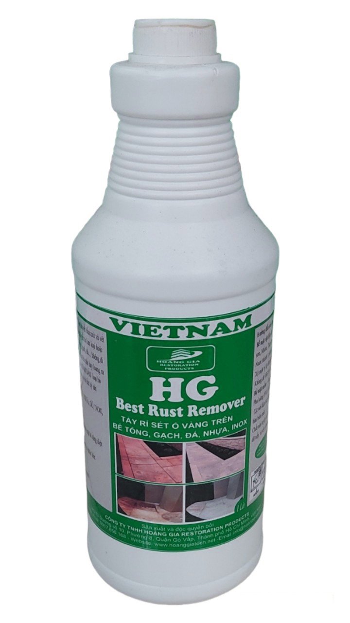 Dung dịch tẩy rỉ sét ơ vàng trên sàn đá, gạch, bê tông HG Best Rust Remover 1L