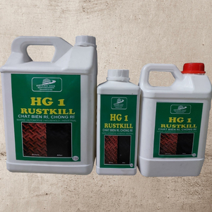 Chất tẩy gỉ sắt, chuyển hoá rỉ HG1 1L  là chất dùng để ức chế gỉ, chống ăn mòn, tẩy, làm sạch gỉ thép và bảo vệ thép khỏi bị gỉ
