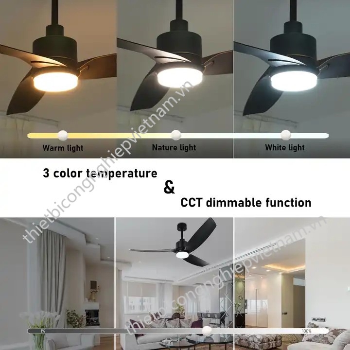 Quạt trần 3 cánh nhựa ABS