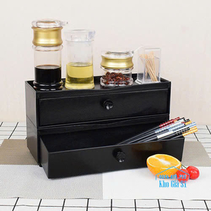 Hộp đựng đũa 2 tầng có ngăn đựng đũa và muỗng riêng biệt, hộp melamine đựng muỗng đũa cho nhà hàng sang trọng