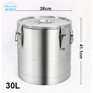 Thùng inox giữ nhiệt 3 lớp dung tích 30L, thùng trung chuyển cơm và thức ăn nóng