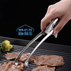 Kẹp gắp thịt nướng BBQ màu bạc bằng thép không gỉ