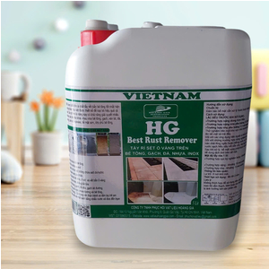 Tẩy rỉ sét ố vàng sàn đá, bê tông, nền gach tường. HG best rust remover 5 lít