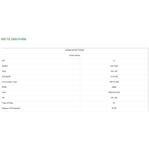 Máy Bơm Chìm Trục Ngang LuBi 3 Phase - 3HP- LHL 2AH