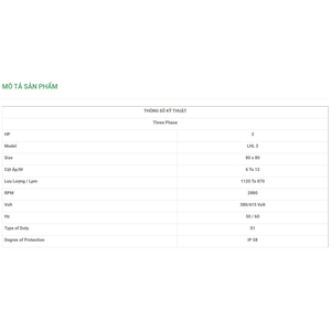 Máy Bơm Chìm Trục Ngang LuBi 3 Phase - 3HP- LHL 3