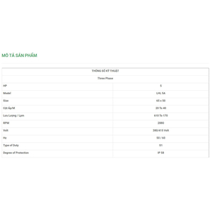 Máy Bơm Chìm Trục Ngang LuBi 3 Phase - 5HP- LHL 5A