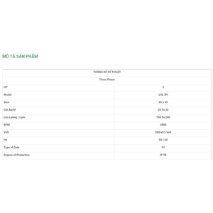 Máy Bơm Chìm Trục Ngang LuBi 3 Phase - 5HP- LHL 5H