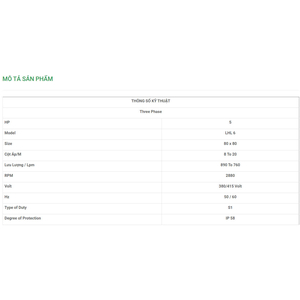 Máy Bơm Chìm Trục Ngang LuBi 3 Phase - 5HP- LHL 6