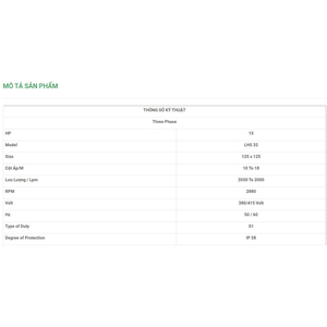 Máy Bơm Chìm Trục Ngang LuBi 3 Phase - 15HP- LHS 32