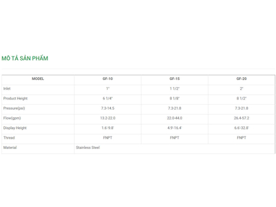 Vòi phun hình cột nước Ø 34