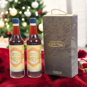 Hộp quà Nước mắm Hạnh Phúc 50 độ đạm - Combo 2 Chai 500ml